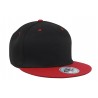 Flat peak cap - 4106:Black, Cotton, Red